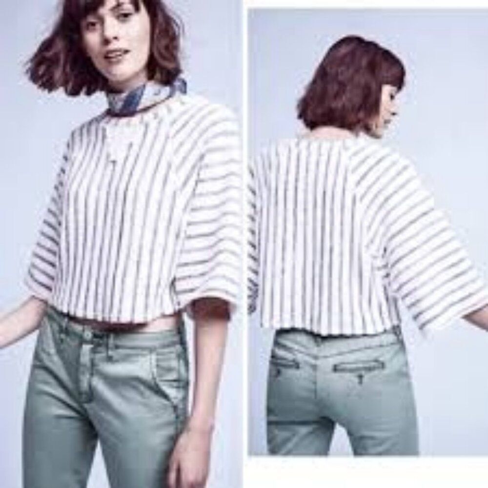 Anthropologie DOLAN LEFT COAST COLLECTION Women's Raw Edge Striped Medium